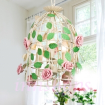 陶瓷玫瑰鳥籠吊燈 (IS1436)