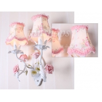 高貴粉紅色陶瓷玫瑰花壁燈 (IS3090)