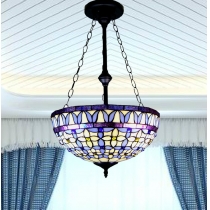 地中海彩玻璃 紫藍色系列吊燈 (IS0916)