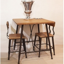 原木復古鐵藝餐桌椅套裝 (IS0088)