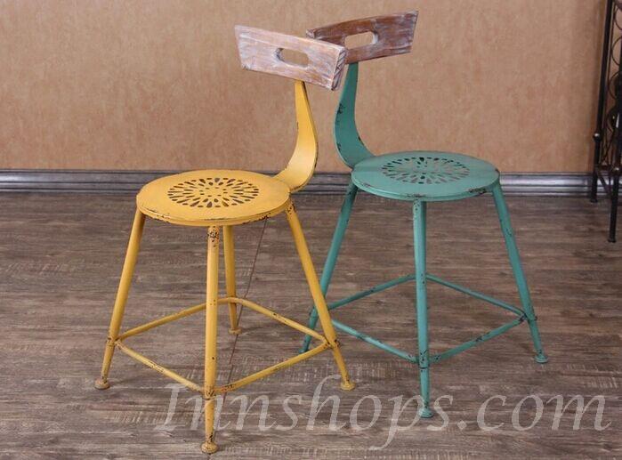 復古鐵藝餐椅咖啡椅 (IS0379)