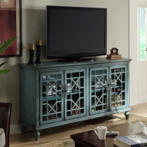 仿古地中海 藍色實木電視櫃 餐邊櫃 182cm (IS4543)