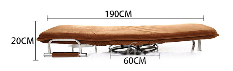 可旋轉折疊梳化床 多功能單人布藝懶人沙發床 (IS1434)