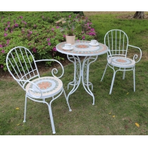鐵藝 馬賽克庭院 戶外花園三件套桌椅組合(IS1927)