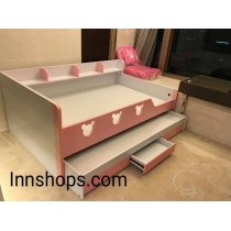 兒童皇國 米奇子母床（圍欄+薄側架款） 小朋友床 *可訂造呎吋(不包床褥) (IS3831)