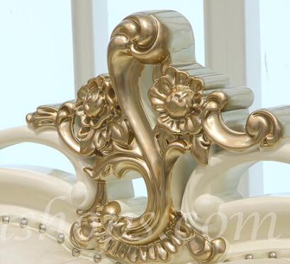 維多利亞 實木雕花梳化 珍珠白 描香檳金(IS2266)