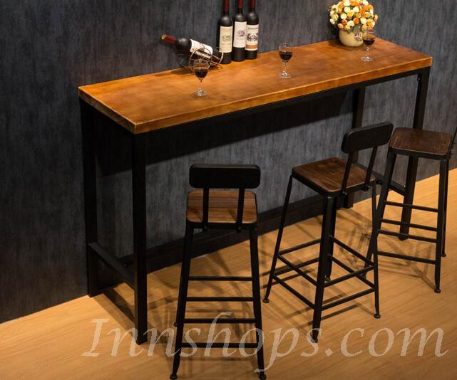 陳列品$999 100Wx100Hx40D枱 實木復古鐵藝Bar Table Bar Chair  (IS2280)