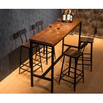 實木復古鐵藝Bar Table Bar Chair  (IS2280)