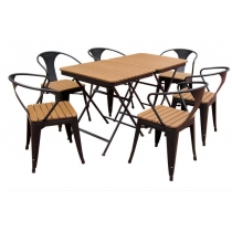 戶外家具 庭院休閑 塑木折叠桌椅組合(IS5148)