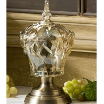 美式復古玻璃透明花瓶/糖果罐 (IS5584)