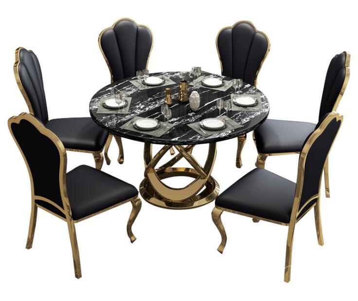 意式氣派系列 大理石圓形餐桌椅子 *4呎 /4呎3/ 4呎5 / 5呎 (IS5270)
