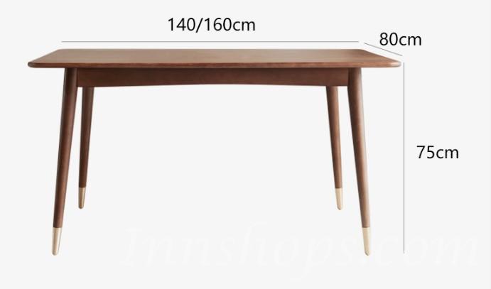 北歐實木系列 白橡木長方形餐桌椅組合(胡桃色) (IS5873)