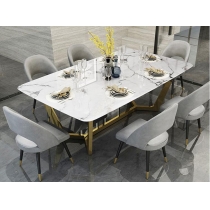 意式氣派系列 大理石不銹鋼長方形餐桌椅子 *4呎/ 4呎7 / 5呎3 / 6呎 / 6呎7 (IS5267)