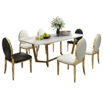 意式氣派系列 大理石長方形餐桌椅子 *4呎 /4呎7/ 5呎3 / 6呎 / 6呎7 (IS5300)