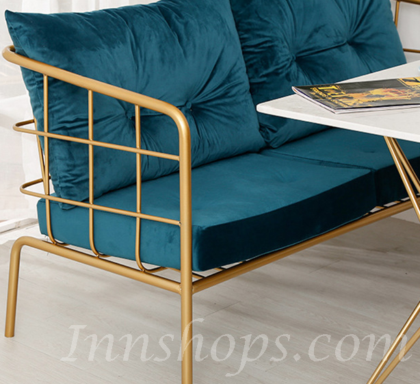 鐵藝系列 岩板餐桌梳化椅子組合(IS4887)