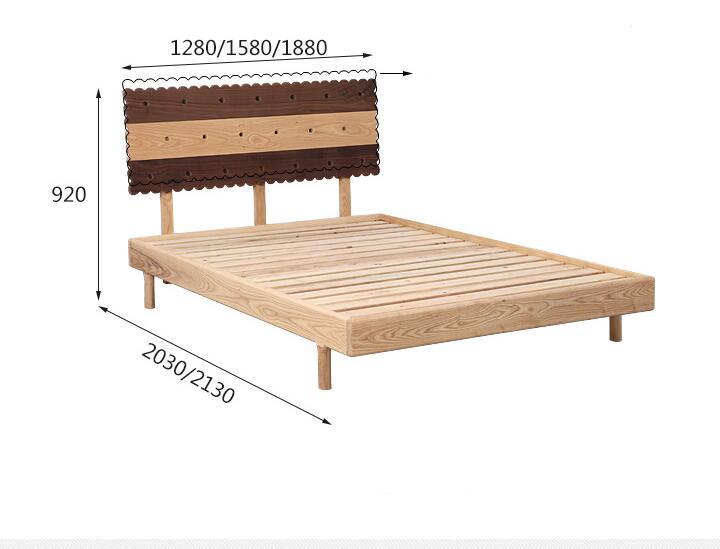北歐實木系列 黑胡桃木白橡木床*3呎3/4呎/4呎半/5呎/6呎 (IS5103)