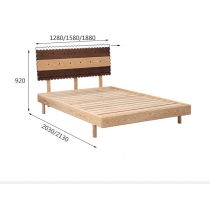 北歐實木系列 黑胡桃木白橡木床*3呎3/4呎/4呎半/5呎/6呎 (不包床褥)(IS5103)