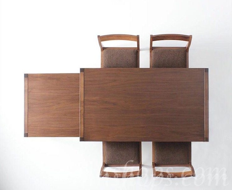 北歐實木系列 黑胡桃木伸縮餐桌椅組合*3呎3/4呎/5呎(IS6037)