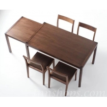 北歐實木系列 黑胡桃木伸縮餐桌椅組合*3呎3/4呎/5呎(IS6037)