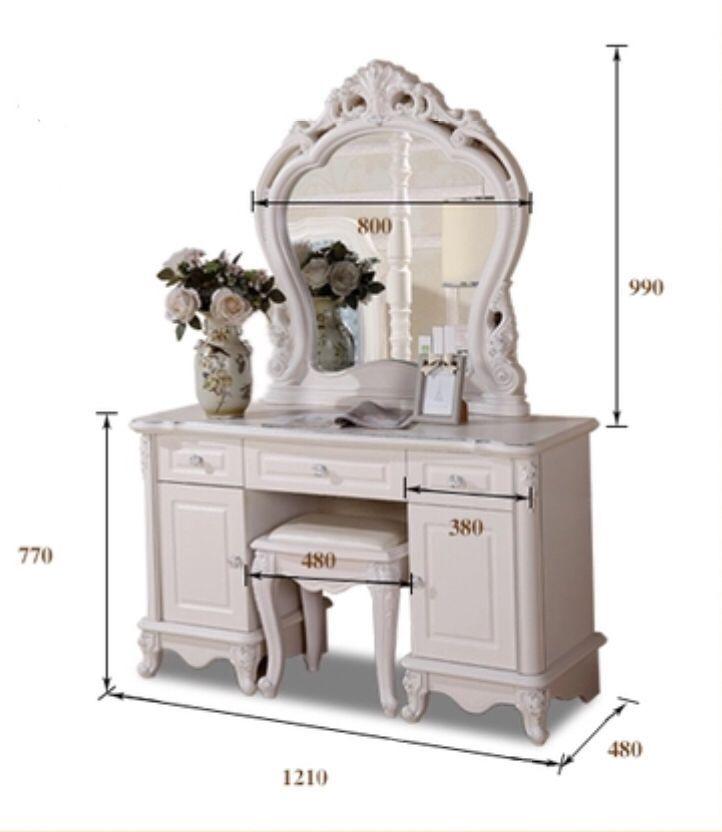 法式貴族實木系列 公主梳妝台 連凳*121cm (IS1725)