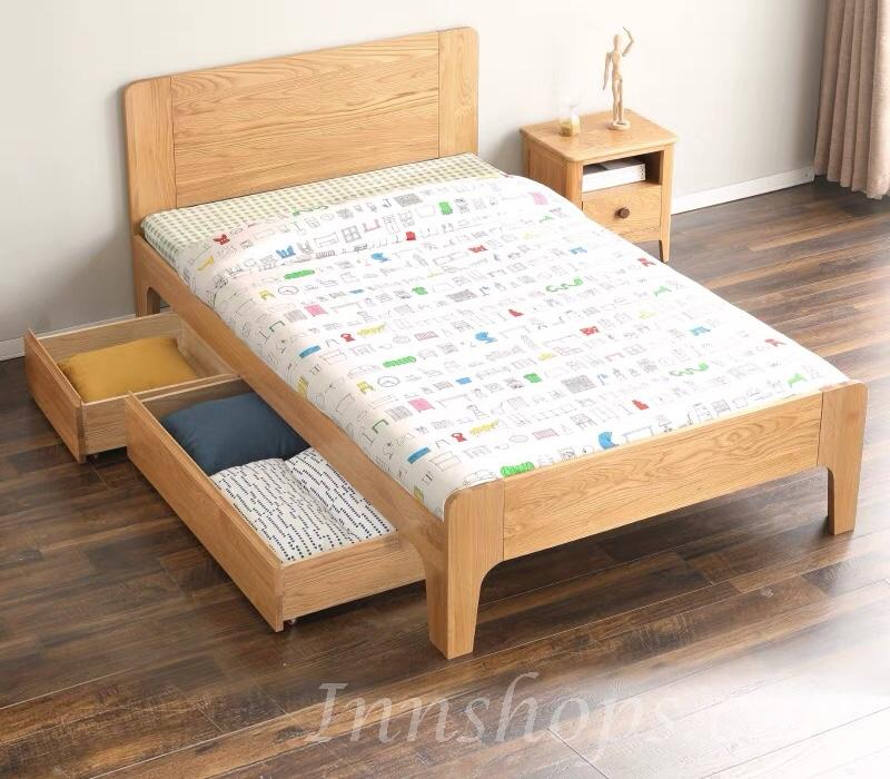 A北歐實木系列 白橡木雙人床 小朋友床 *可訂造呎吋(不包床褥) (IS6111)