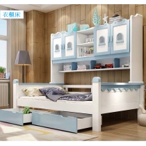 兒童皇國 全實木藍白色衣櫃床 4呎/4呎半/5呎(不包床褥) (IS6237)