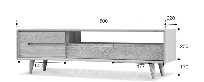 北歐實木系列 白橡木電視櫃 150cm  (IS0505)