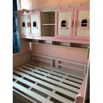 兒童皇國 全實木粉紅色衣櫃床 4呎/4呎半/5呎(不包床褥) (IS6235)