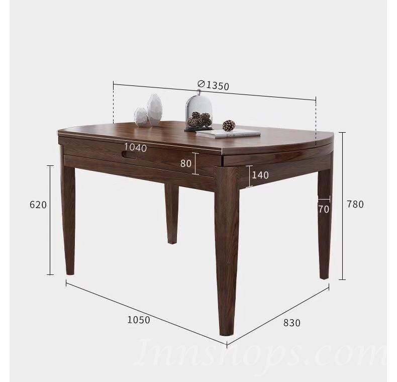 北歐實木系列 白蠟木伸縮餐桌椅子 (135cm)(IS2061)