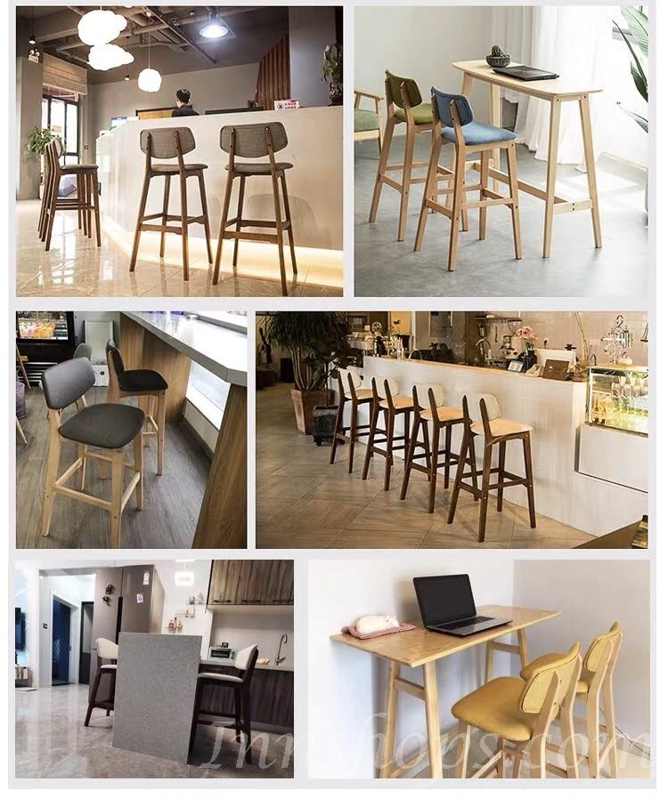 (陳列品一張 灰色麻布款 $99) 實木北歐風格 Bar Chair 吧椅(IS4560)