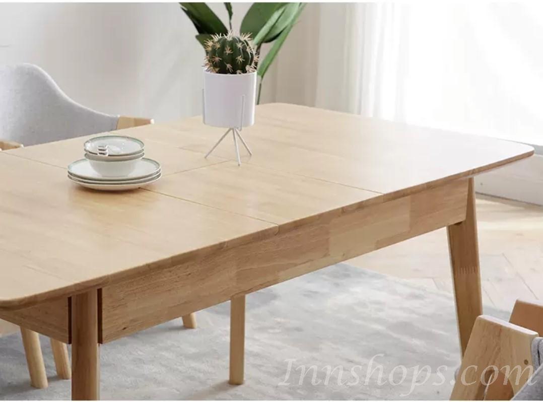 日式實木橡木 餐桌椅組合 可伸縮*90~120/120~150cm (IS1779)