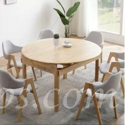 日式實木橡木 餐桌椅組合 可伸縮*80/135cm (IS1792)