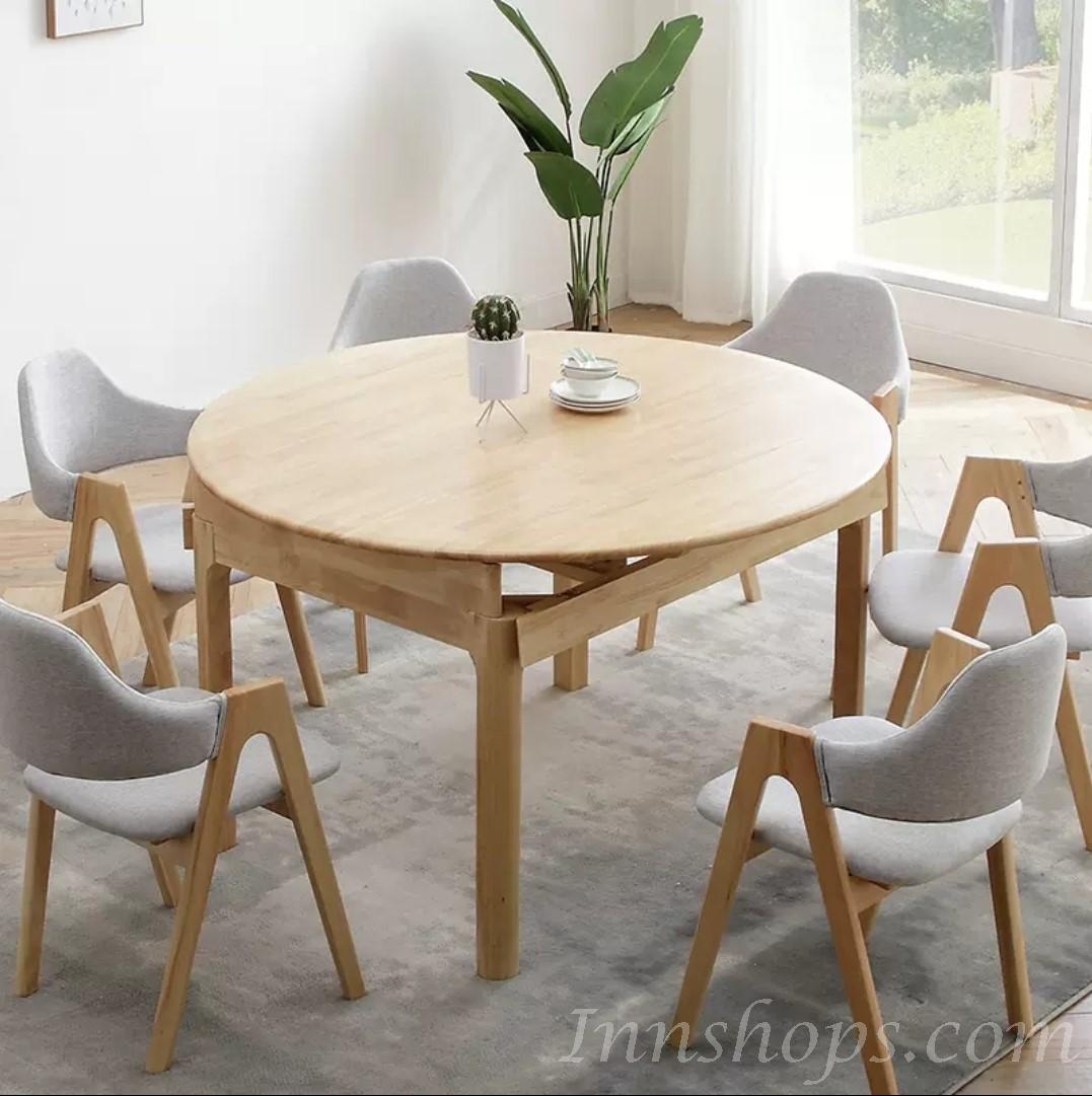 日式實木橡木 餐桌椅組合 可伸縮*80/135cm (IS1792)