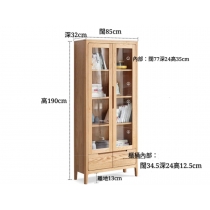 北歐實木系列 白橡木書櫃儲物櫃 85cm (IS5878)