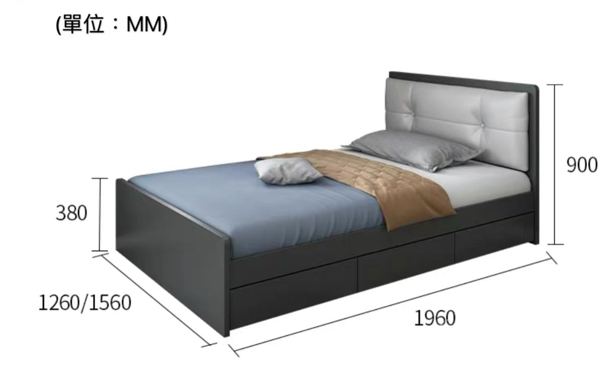 北歐摩登系列 雙人床*4呎/5呎(不包床褥) (IS3916)