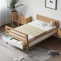 北歐實木系列 白橡木陪睡床 小朋友床 *80/100cm(不包床褥) (IS7070)