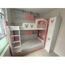 訂造傢俬兒童皇國 米奇碌架床+衣櫃儲物櫃+上牆書架 *可自訂呎吋(不包床褥) (IS7107)