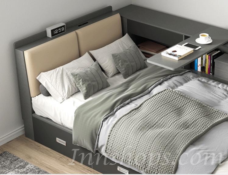 北歐摩登系列 雙人床+床邊櫃*4呎 (不包床褥)(IS4082)
