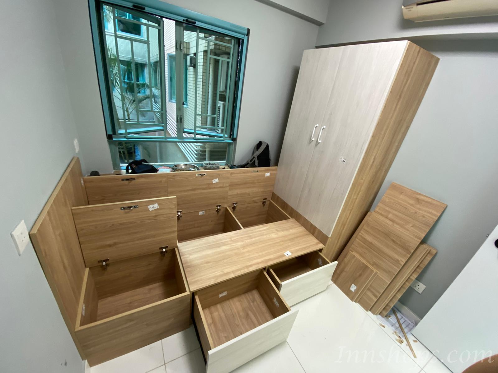訂造 衣櫃床+2櫃桶+床頭板 * 可自定呎吋(不包床褥)(IS7153)