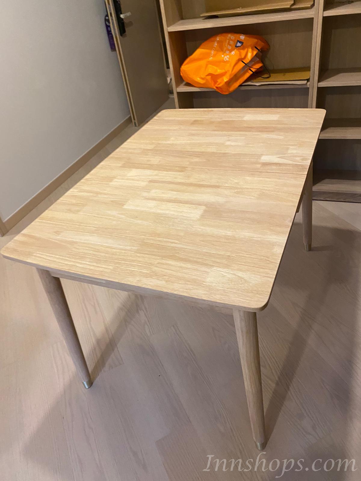 北歐實木系列 白蠟木伸縮餐桌椅子 (120-150CM) (IS6222)