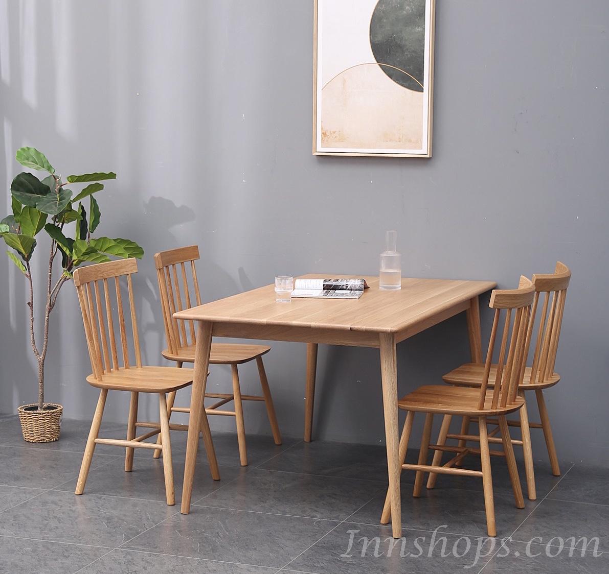 北歐實木系列 白橡木伸縮餐桌椅子 (120cm-160cm)/(140-180cm)(IS7184)