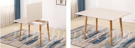日式實木橡木 伸縮餐桌椅組合 (90-120)cm (IS7186)