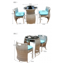 戶外傢俱 小戶型 收納仿藤桌椅3件套(IS3161)
