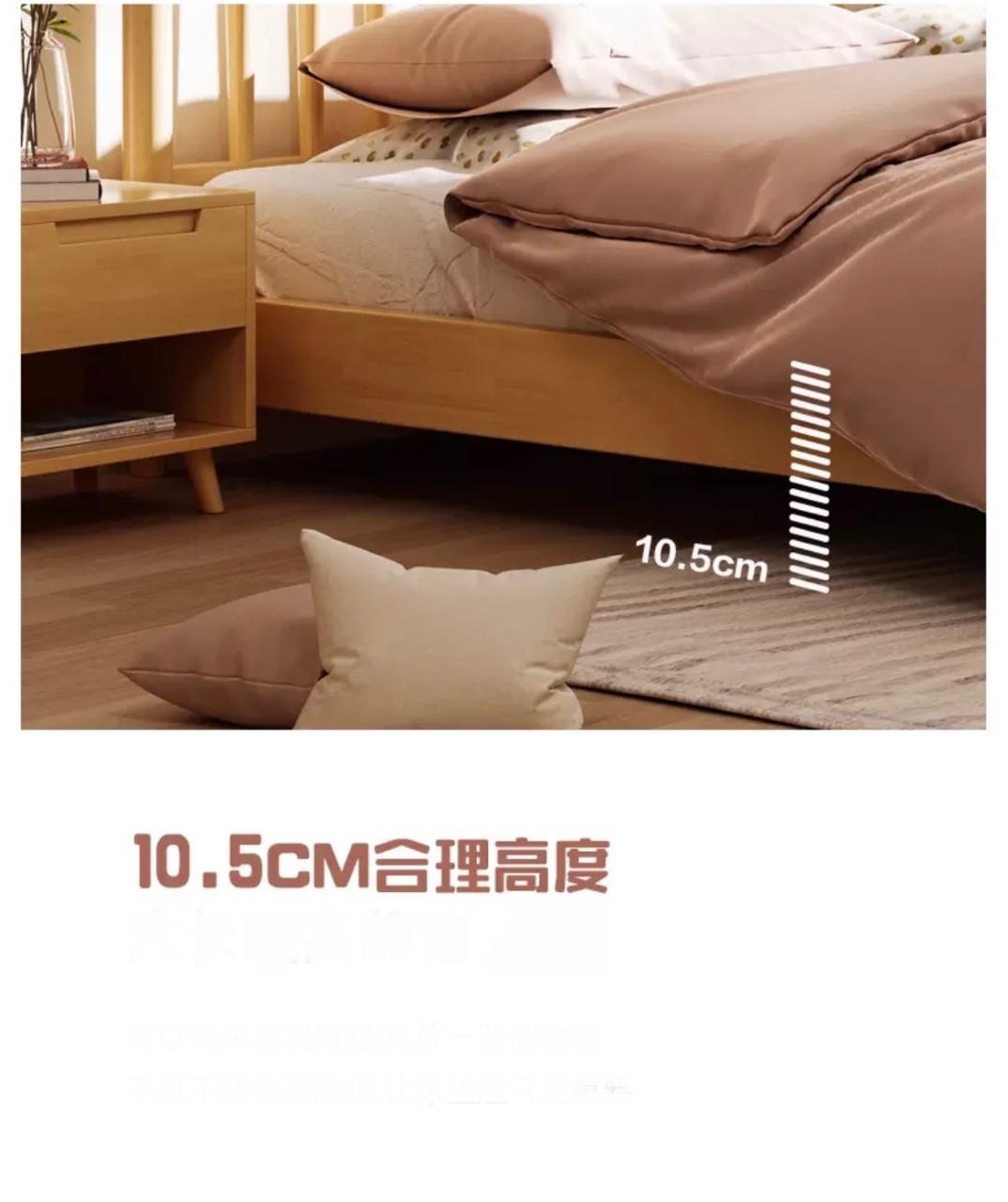 日式實木橡木雙人床*5呎/6呎(不包床褥) (IS7564)