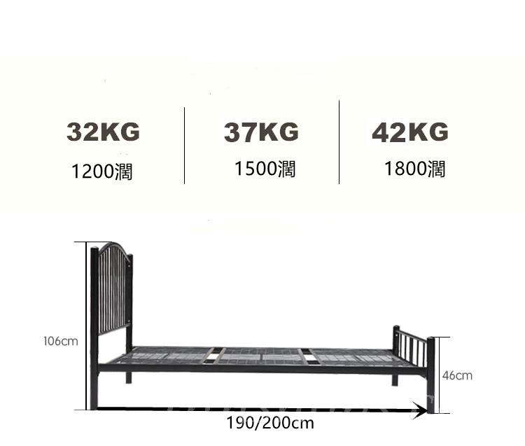 鐵藝系列床*4呎/5呎/6呎 (不包床褥)(IS7574)