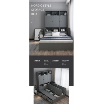 北歐系列 衣櫃儲物床 *4呎/5呎 (不包床褥)(IS7585)