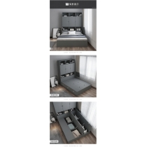 北歐系列 衣櫃儲物床 *4呎/5呎 (不包床褥)(IS7585)