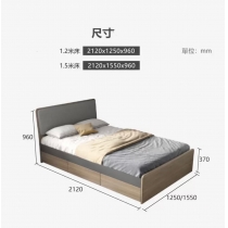 北歐系列雙人床*4呎(不包床褥) (IS7614)