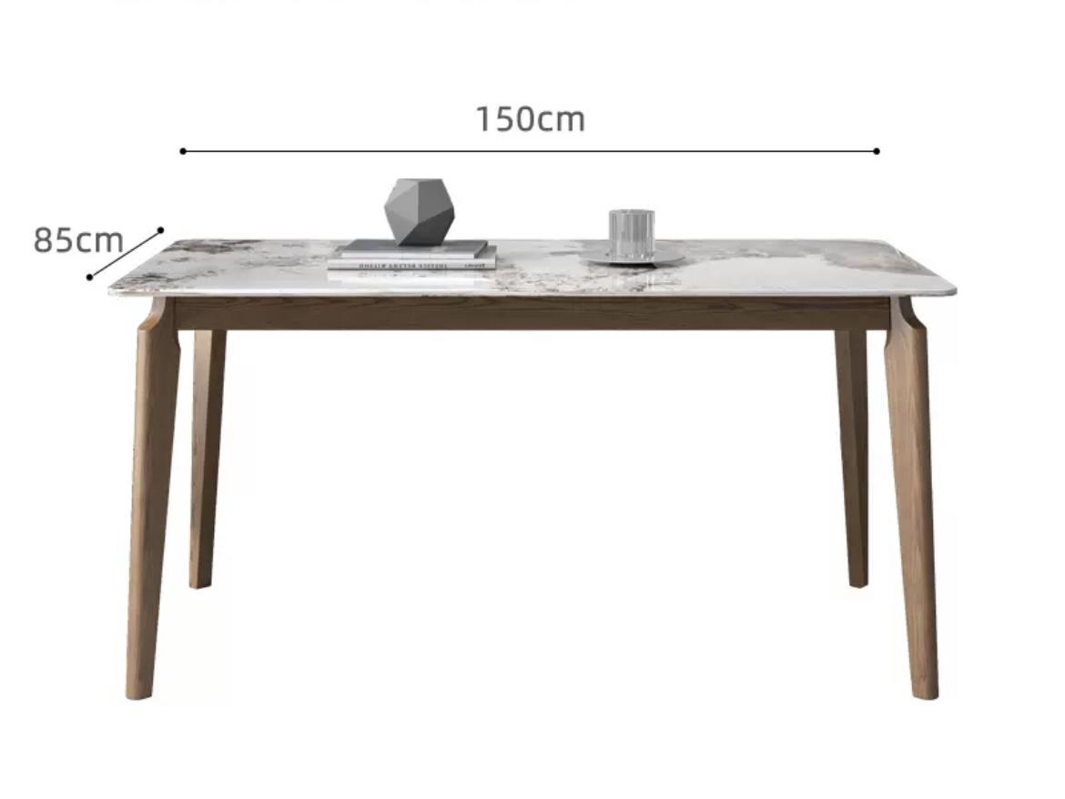 北歐白蠟木長方形岩板餐桌組合*130/140/150/160cm (IS7744)