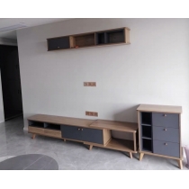 北歐格調系列 伸縮電視櫃 180-220cm 茶几組合小戶型客廳櫃吊櫃斗櫃簡約現代家具(IS6638)